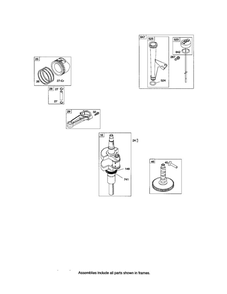 Crankshaft/Dipstick/Tube Diagram and Parts List for 44P700 0016-0884 Briggs and Stratton Engine